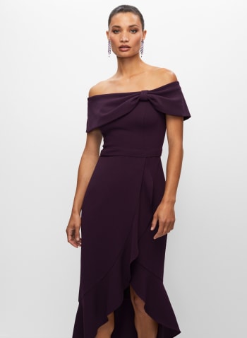 Off-the-Shoulder Dress, Mulberry