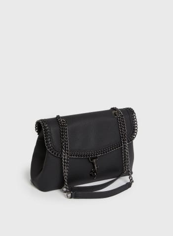 Chain Detail Shoulder Bag, Black