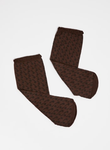Mura - Geometric Sheer Anklet Socks, Black