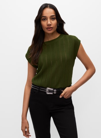 Short Sleeve Sweater, Green