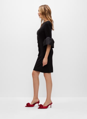 Adrianna Papell - 3/4 Bell Sleeve Dress, Black