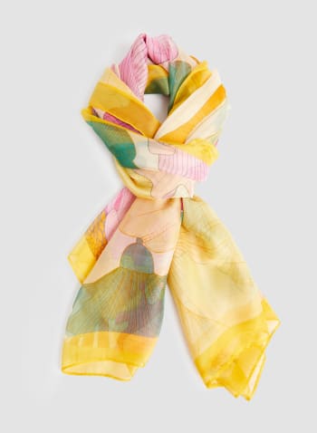 Floral Print Scarf, Yellow