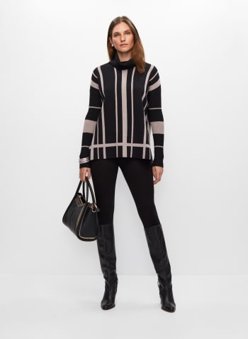 Frank Lyman - Striped Motif Sweater, Black Pattern