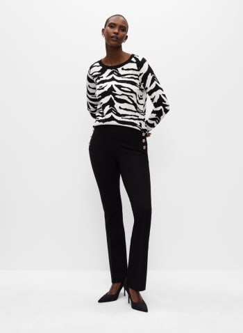 Zebra Print Sweater, White