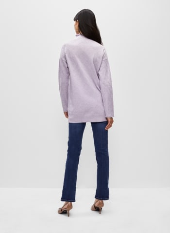 Argyle Stitch Tunic Sweater, Purple