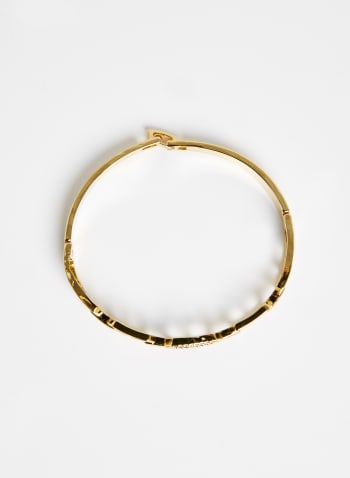 Crystal Detail Bangle Bracelet, Gold