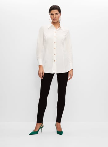 Pearl Button Detail Blouse, Off White