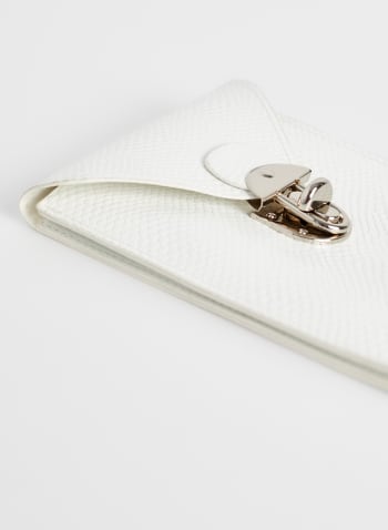 Snakeskin Faux Leather Phone Bag, White