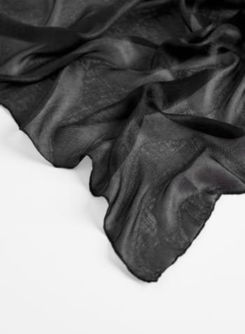 Foulard de soirée uni et transparent, Noir