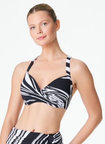 Bleu Rod Beattie - Haut de bikini contrasté, Noir et blanc