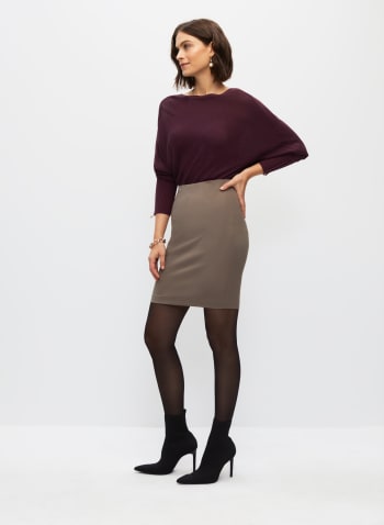 Pull-On Pencil Skirt, Brown
