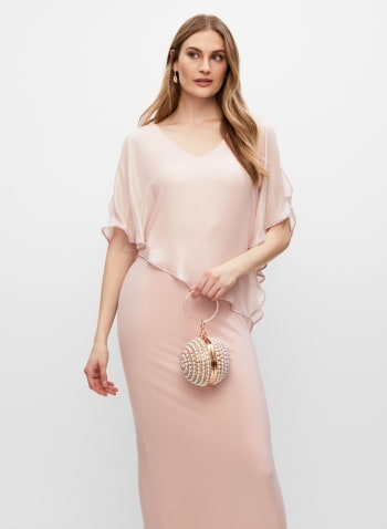 Joseph Ribkoff - Asymmetrical Chiffon Dress, Pink Passion