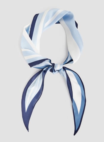 Foulard de style cravate à motif rayé, Bleu