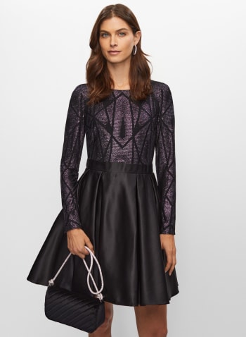 Shimmer Dress, Black Pattern