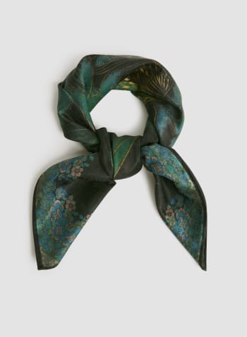 Floral Jacquard Reversible Scarf, Apple Green