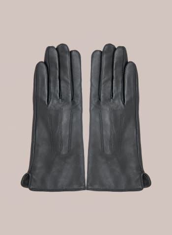 Three Point Leather Gloves, Black