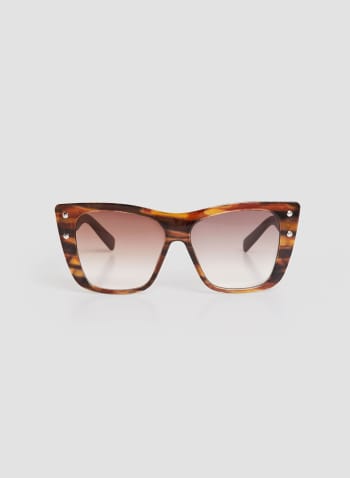 Chain Link Detail Sunglasses, Brown