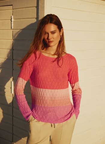 Long Sleeve Gradient Sweater, Pink