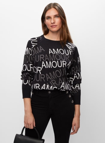 Frank Lyman - Printed Pullover Sweater, Black