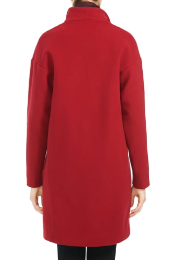 Wing Collar Wool & Cashmere Coat, Red