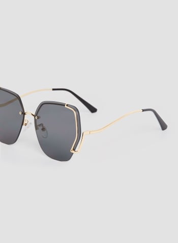 Wire Frame Sunglasses, Black
