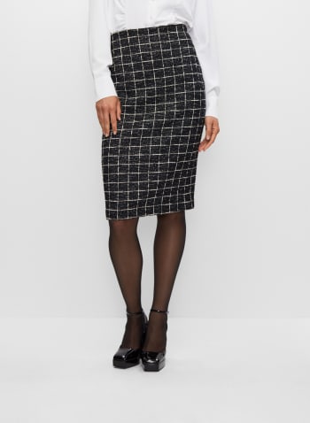 Geometric Motif Skirt, Black & White