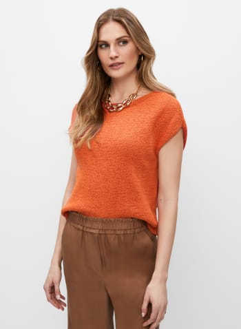 Short Sleeve Sweater, Burnt Orange