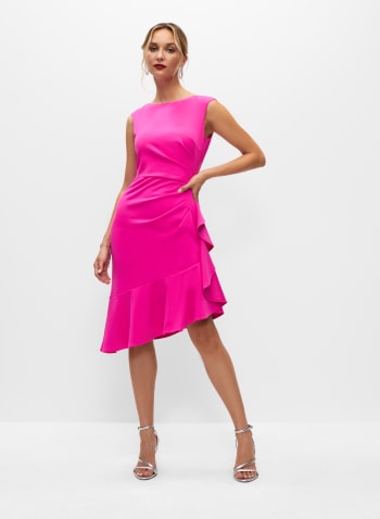 Eliza J - Asymmetric Ruffle Dress, Pink