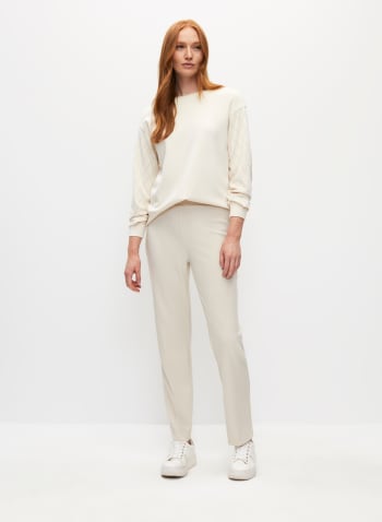 High Rise Pull-On Pants, Off White