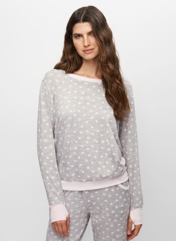 Heart Print Pyjama Set, Grey Pattern