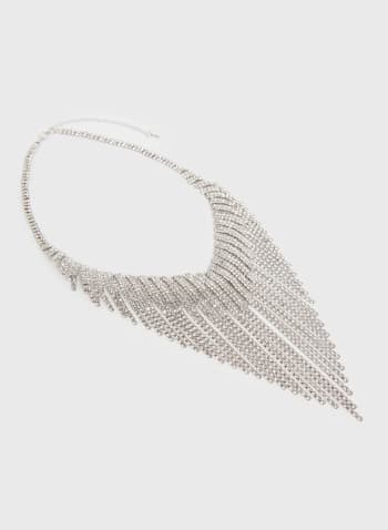 Cascading Crystal Necklace, Silver