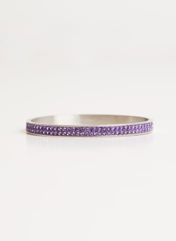 Bracelet à deux rangées de cristaux, Violet