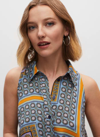 Paisley Print Button-Up Tunic, Multicolour