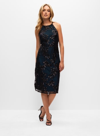 Alex Evenings - Embroidered Sequin Dress, Black Pattern