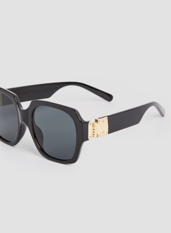 Square Frame Sunglasses, Black