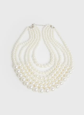 Colliers de perles multirangs, Blanc perle