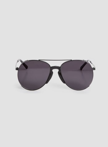Wire Frame Aviator Sunglasses, Black