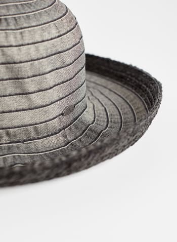Straw Detail Hat, Black