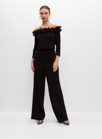 Adrianna Papell - Off-the-Shoulder Jumpsuit, Black