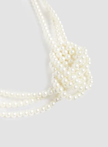 Collier en perles à trois rangs, Blanc perle