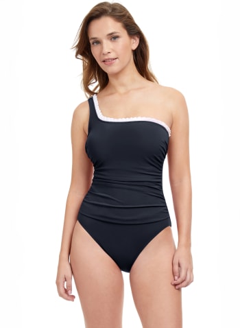 Profile by Gottex - French Ruffle One-Piece Swimsuit, Black & White