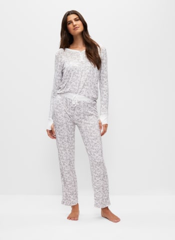 Paisley Print Pyjama Set, Grey Pattern