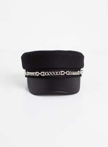 Chain Trim Detail Hat, Black