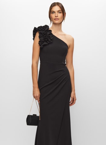 BA Nites - Asymmetric Collar Dress, Black