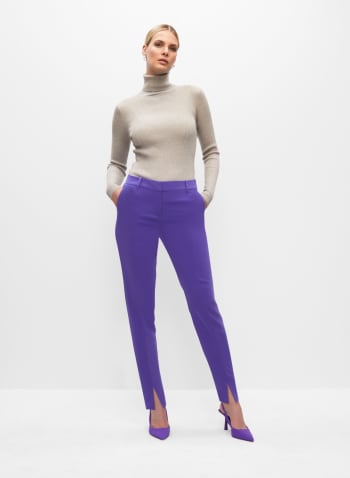 Giselle Slit Hem Ankle Pants, Purple