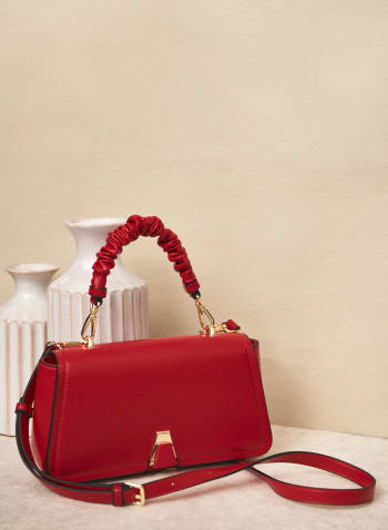 Ruched Detail Handbag , Red