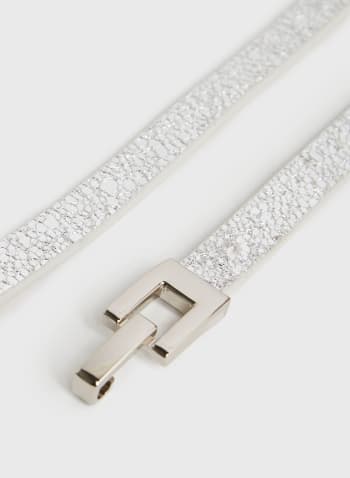 Thin Square Buckle Belt, Silver