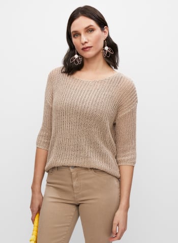 3/4 Sleeve Sweater, Stone 
