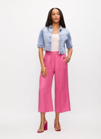 Pull-On Culotte Pants, Pink Grapefruit