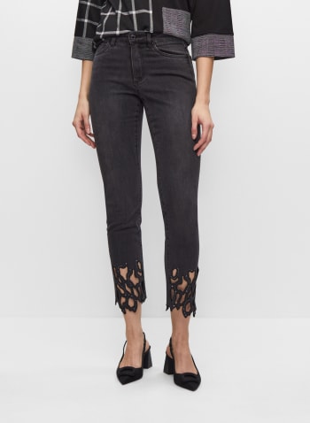 Joseph Ribkoff - Embellished Slim Leg Jeans, Grey